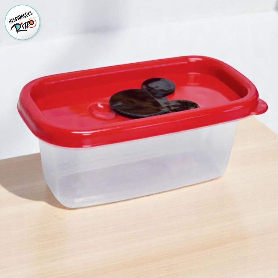 Pote com Válvula Retangular Mickey Mouse Vermelho 150ml 12x6cm 1 — Informática