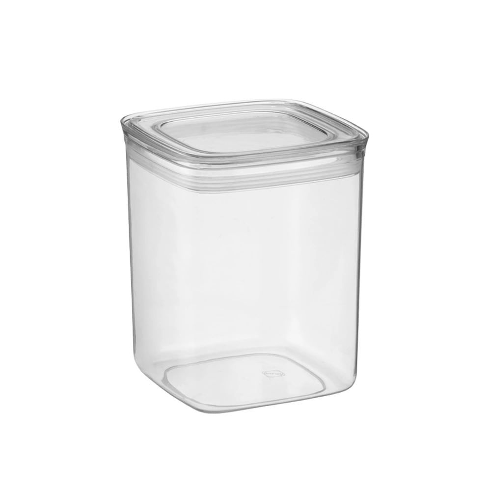 Pote Hermético Arthi em Acrílico Quadrado com Tampa 1,7L — Cozinha e Utensílios