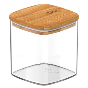 Pote Hermético Com Tampa de Bambu Keep 150mL Natural Ou