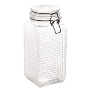 Pote Hermético de Vidro 1,78L com Metal Preto Lyor para Mantimentos