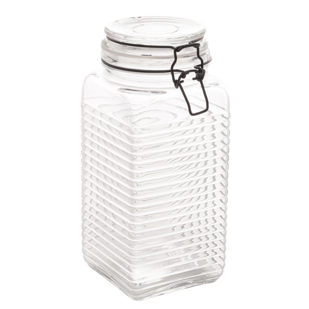 Pote Hermético de Vidro 1,78L com Metal Preto Lyor para Mantimentos