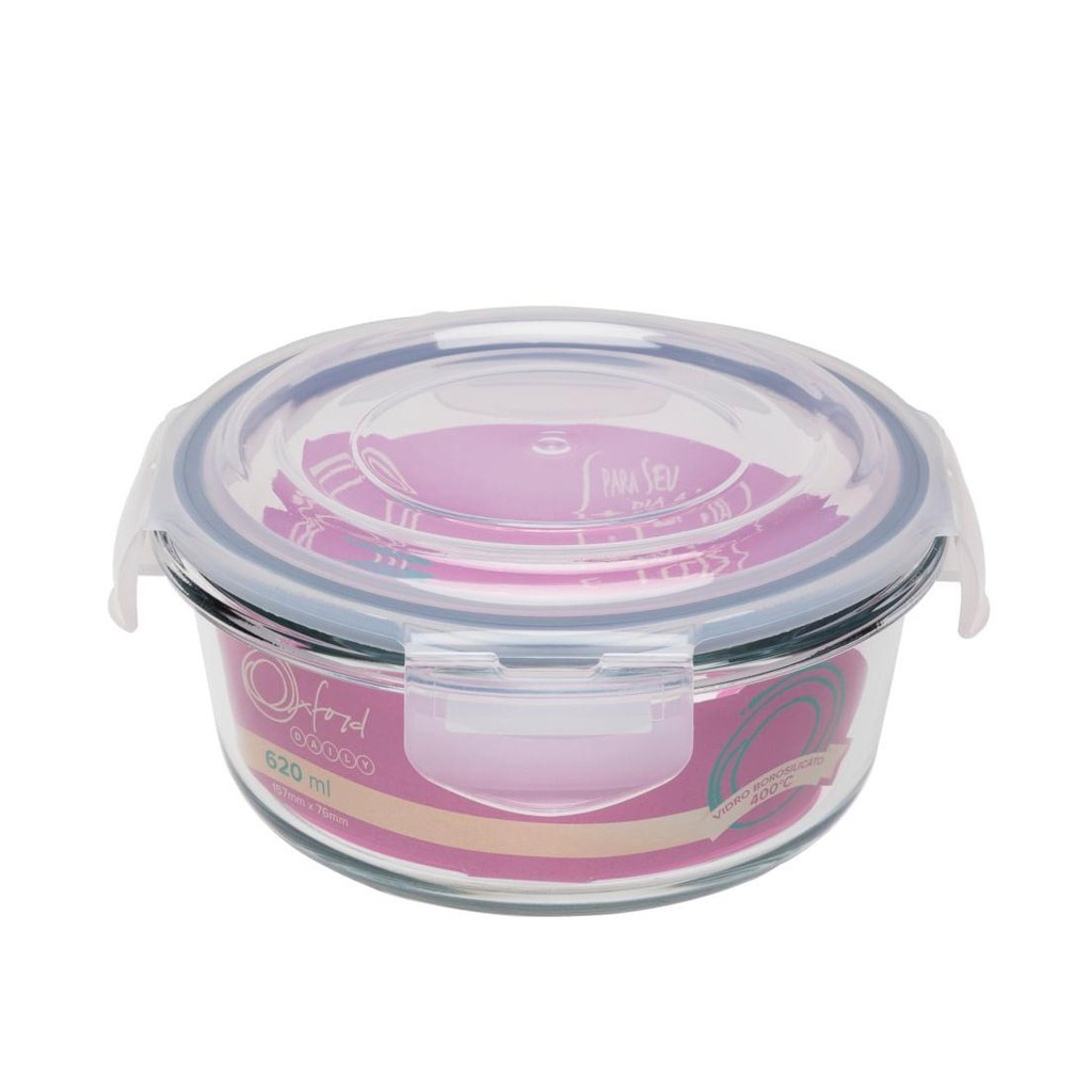 Pote Hermético De Vidro Redondo 620 ML Oxford