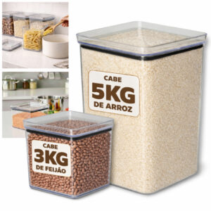 Pote Hermético Lumini Paramount Porta Arroz e Feijão Macarrão 3kg 5kg