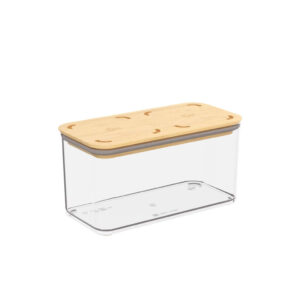 Pote Hermético Retangular Coza Modo Bambu 1,3 Litros Cristal Brinox
