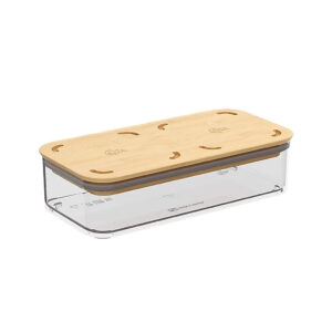 Pote Hermético Retangular Coza Modo Bambu 530ml Cristal Brinox 40645