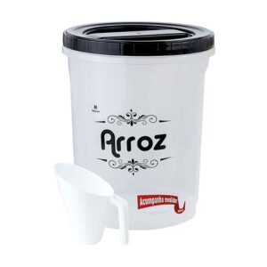 Pote Organizador Alto Acoplado com Tampa Rosca e Copo Medidor 5,8L