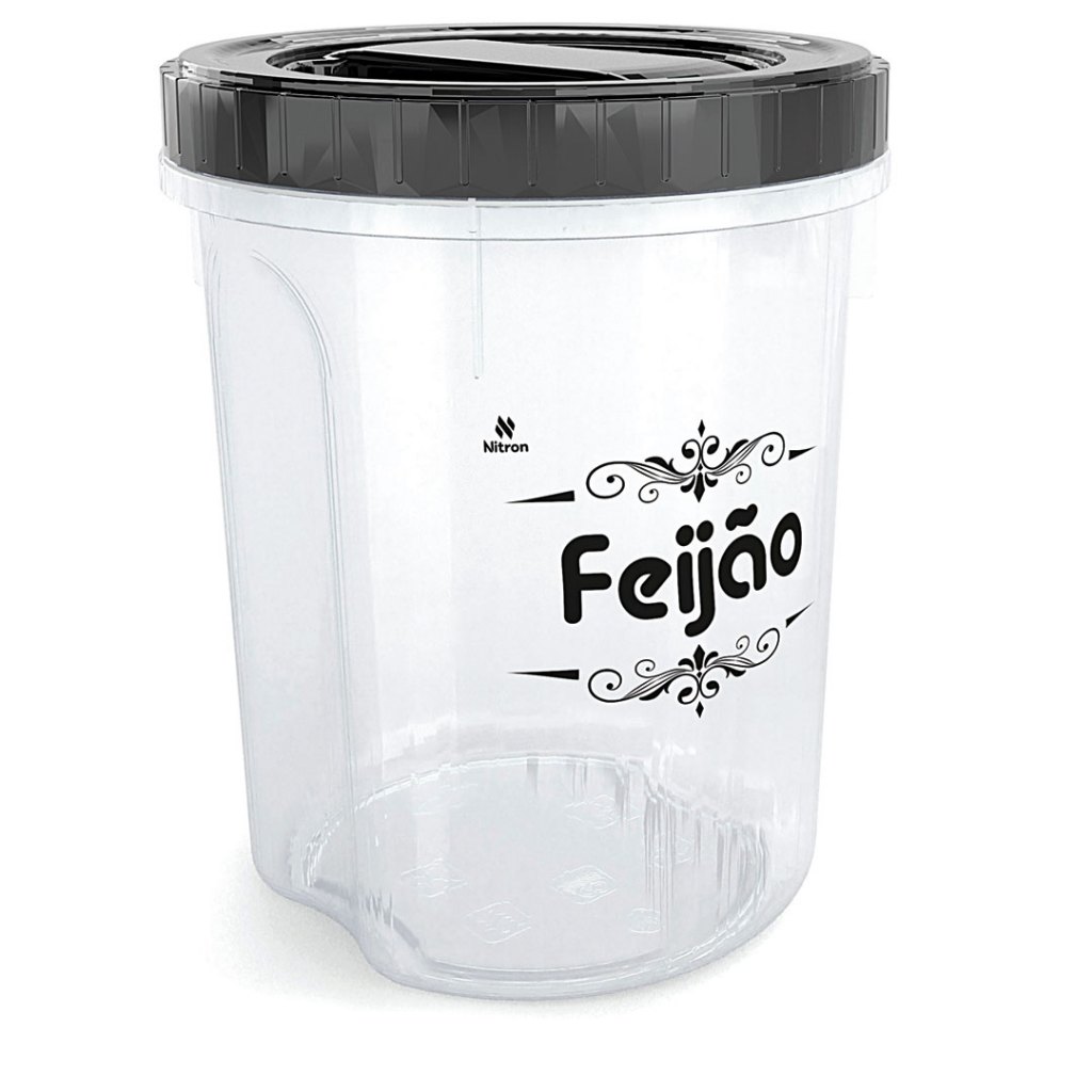 Pote Organizador Feijão Acoplado com Rosca 2L Nitron para Mantimentos — Organização