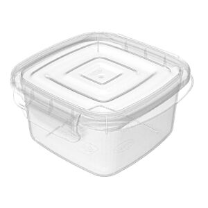 Pote Organizador Quadrado Pequeno com Travas 360 ml para Mantimentos