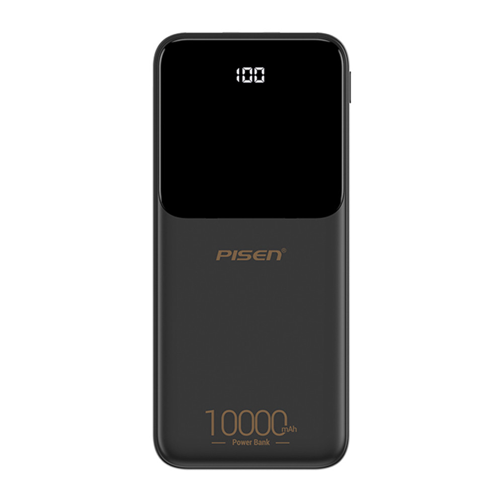 Power Bank 10mAh Pisen Bateria Portátil Max 10W Preta — Celulares e Acessórios