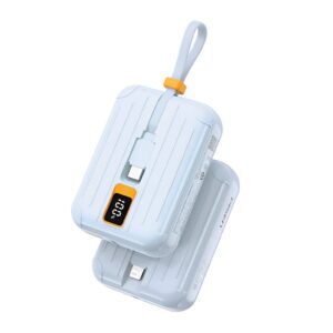 Power Bank 10Mah Pisen Dual Cabo Usb C Ios 22.5W Azul