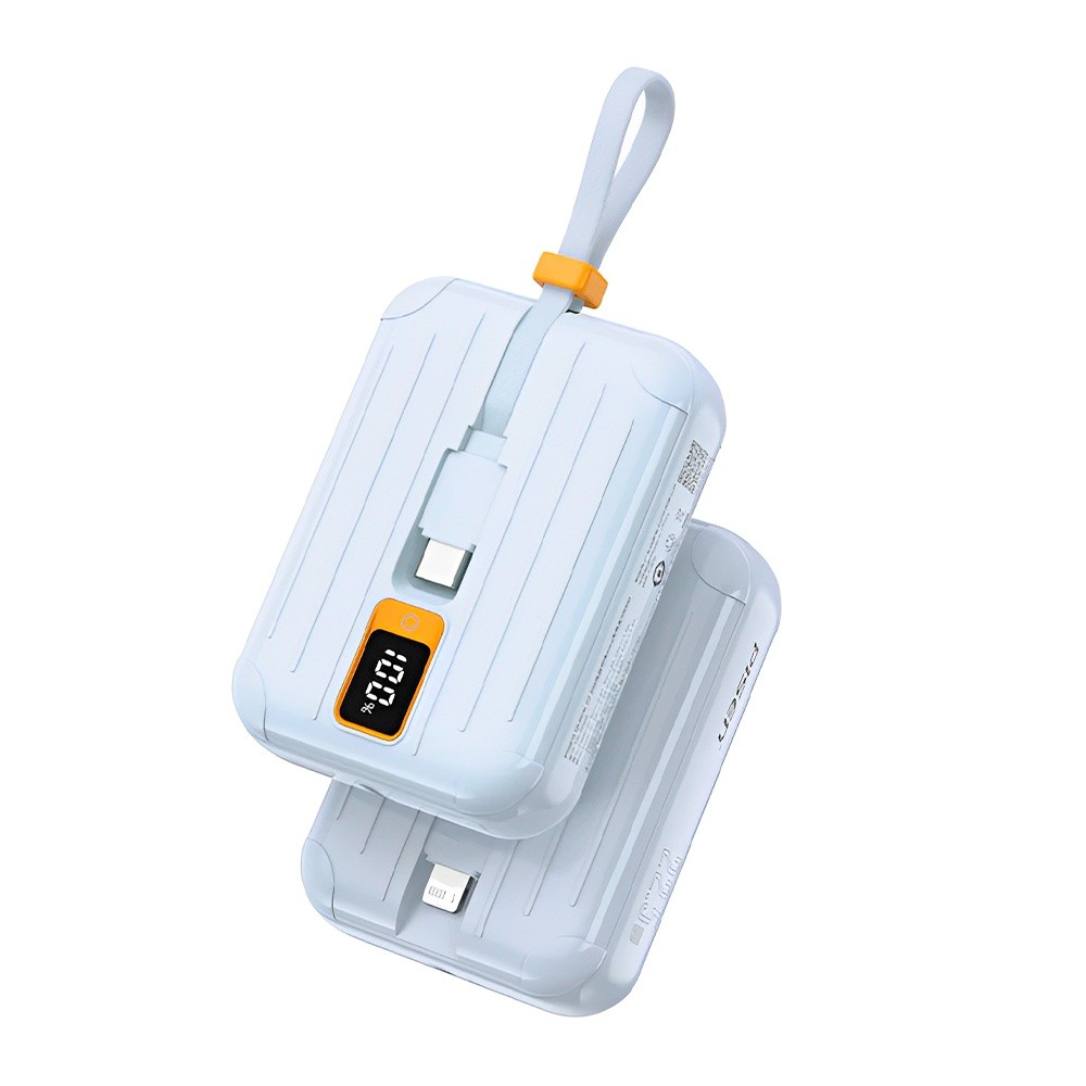 Power Bank 10Mah Pisen Dual Cabo Usb C Ios 22.5W Azul