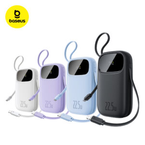 PowerBank Baseus EnerFill 20mAh 22.5W com 2 Cabos Integrados Turbo