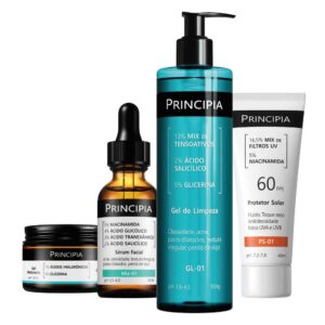 Principia Kit Anti-Acne Essencial c Gel de Limpeza Hidratação Sérum