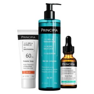 Principia Kit Anti-Acne Trio c Gel de Limpeza Sérum Mix-01 Protetor — Skincare