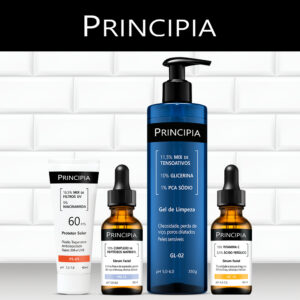 Principia Kit Avançado: Gel de limpeza, Sérum Vitamina C-10, Sérum