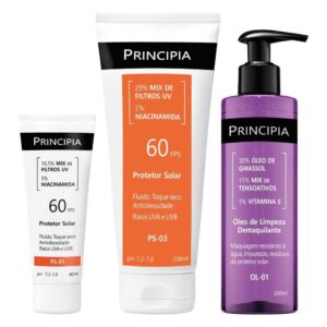 Principia Kit Limpeza e Proteção c Óleo de Limpeza Protetor Solar