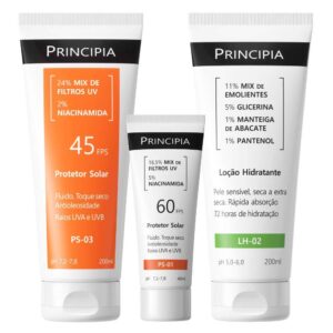 Principia Kit Praia Trio c Loçao Hidratante Protetor Solar Facial