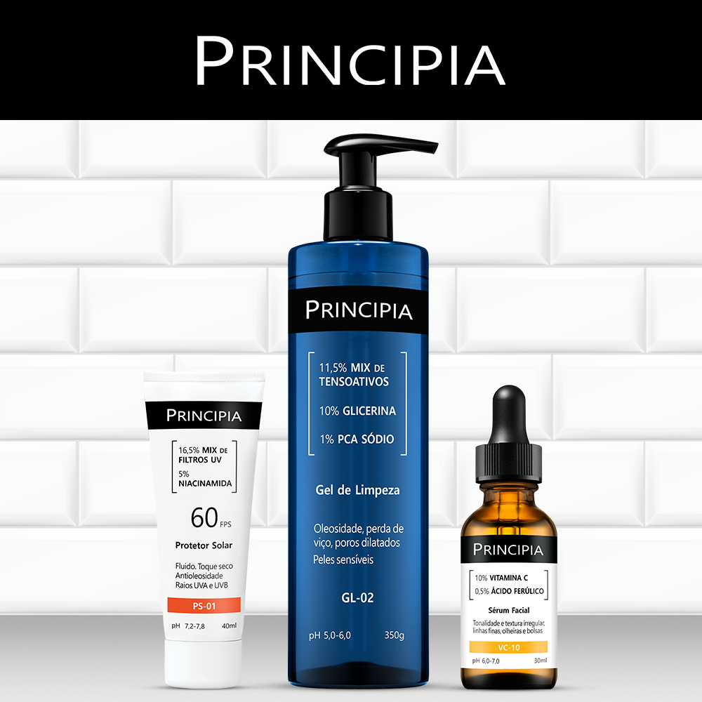 Principia Kit: Sérum Vitamina C-10, Protetor Solar facial