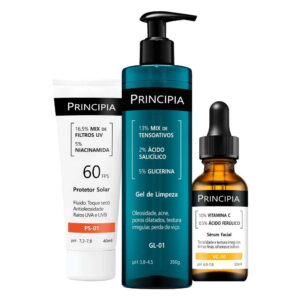 Principia Kit Trio Clássico c Gel de Limpeza Vitamina Protetor Solar