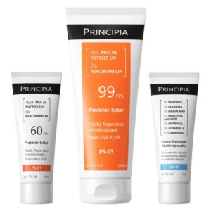 Principia Kit Verão Básico c Protetor Solar Facial Creme Calmante
