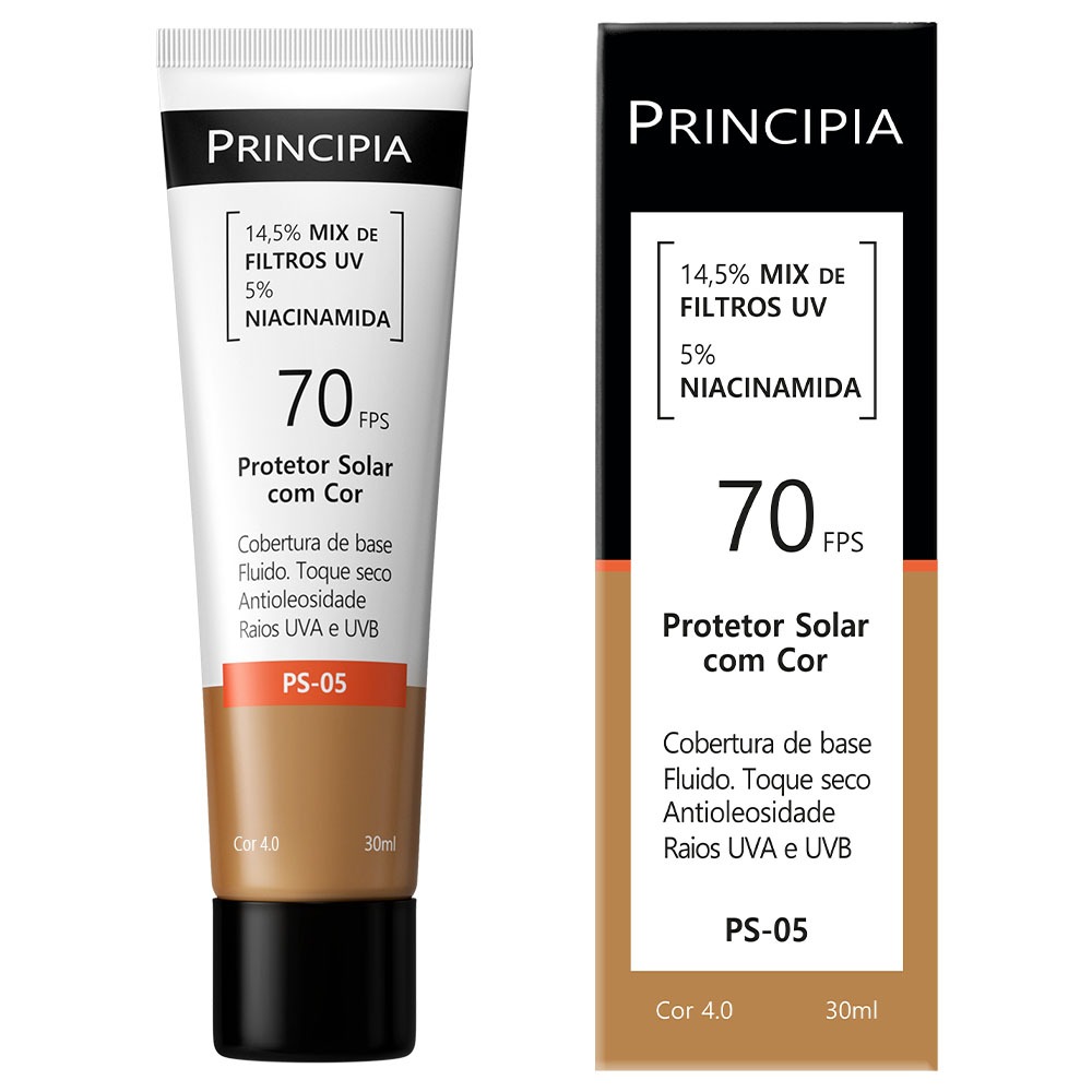 Principia Protetor Solar Cor 4.0 c 14,5% Mix de Filtros UV 5%
