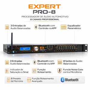 Processador Áudio Automotivo Expert Pro-8 8 Canais Profissional