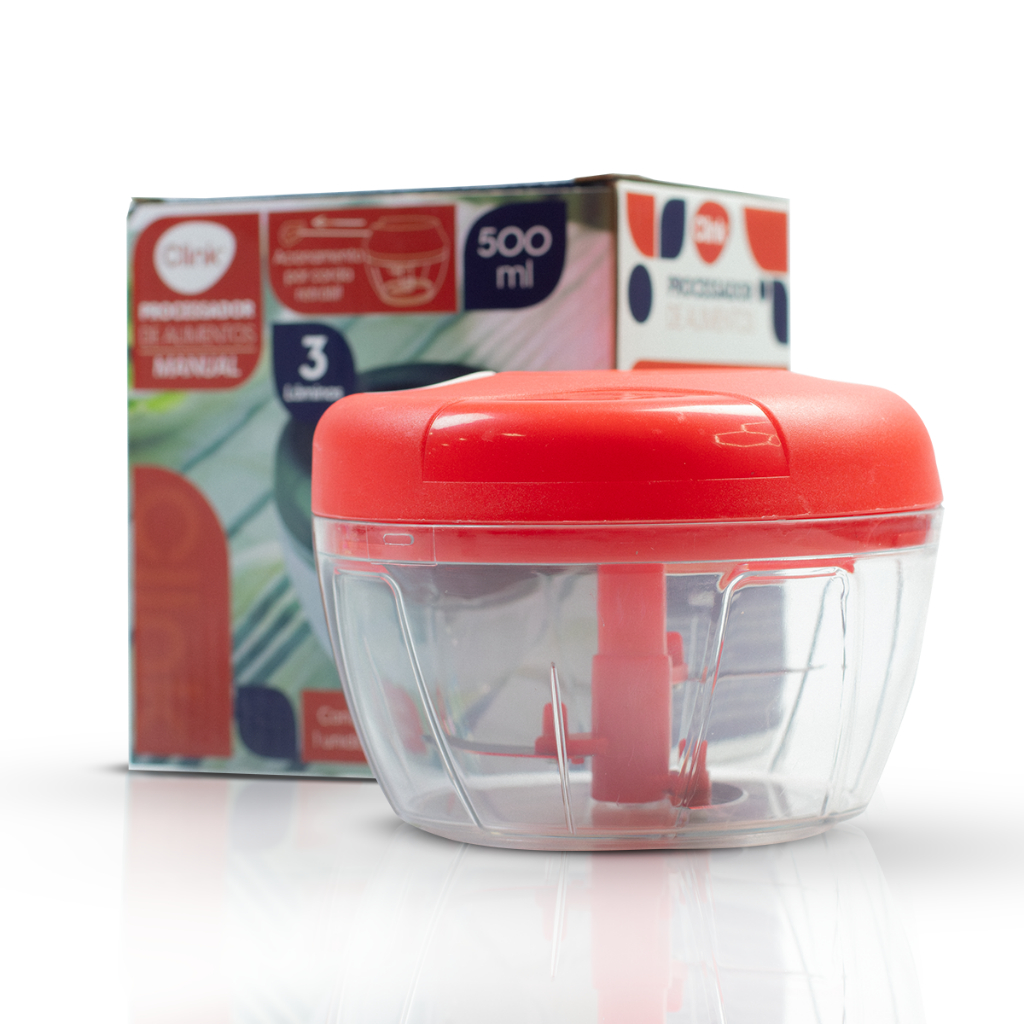 Processador de Alimentos Manual 500ML 3 Lâminas Clink Triturador — Informática