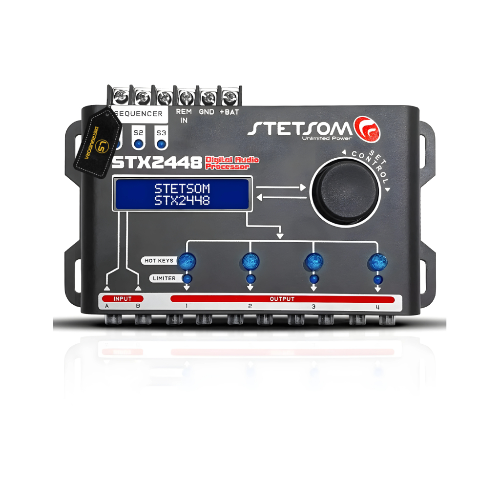 Processador de Audio Digital Stetsom Equalizador Crossover 2 Canais 4