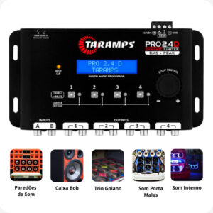 Processador De Áudio Digital Taramps Pro 2.4D Equalizador Crossover 2