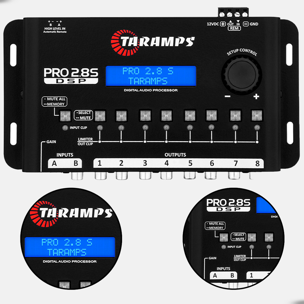 Processador de Áudio Digital Taramps Pro 2.8S 8 Vias Preto com — Informática