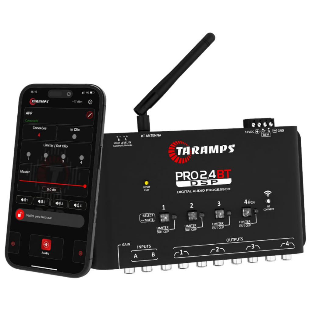 Processador de Áudio Taramps Pro 2.4 BT Dsp Crossover 4 Canais Som — Informática
