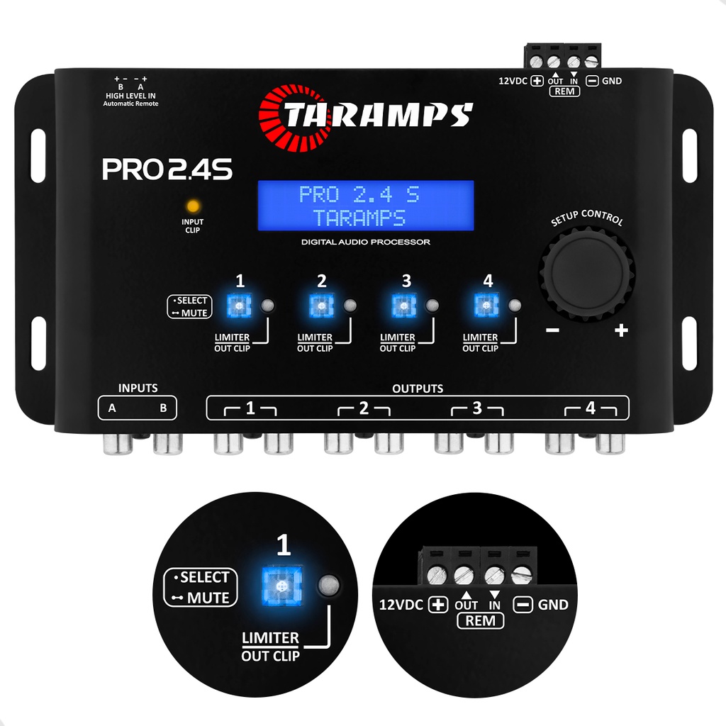 Processador Profissional Audio Digital Taramps Pro 2.4S Equalizador