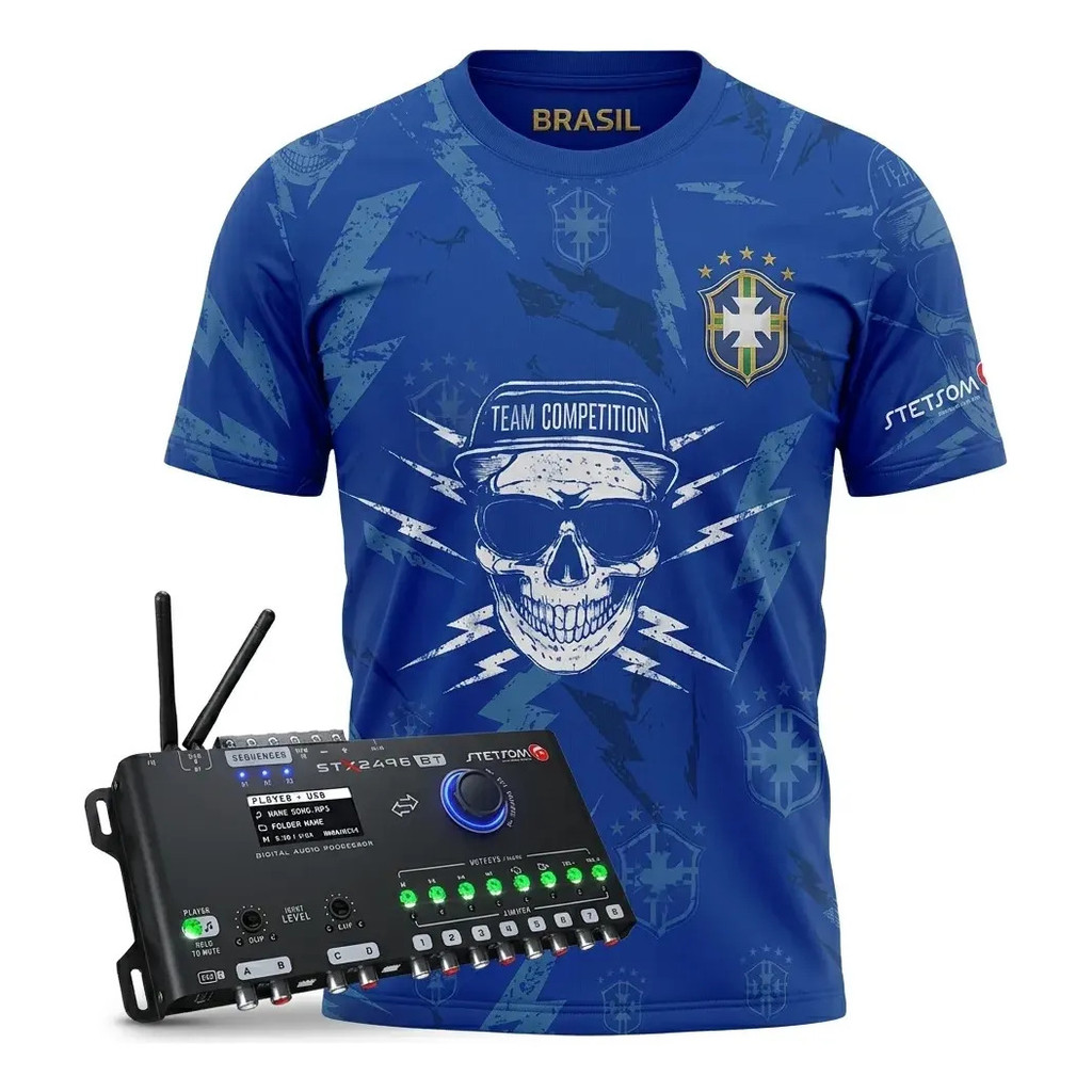 Processador Stetsom Stx2496 Bt 8 Canais Rca E Fio Camiseta