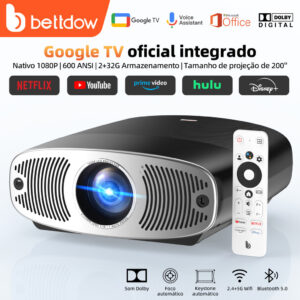 Projetor Bettdow 4K 25000 lúmens Full HD 1080p compatível com Android