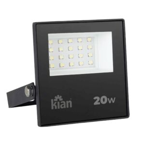 Projetor Holofote Led 20W 3000K Preto Kian