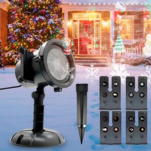 Projetor Refletor Natalino LED RGB 10W Espeto 16 Desenhos Coloridos