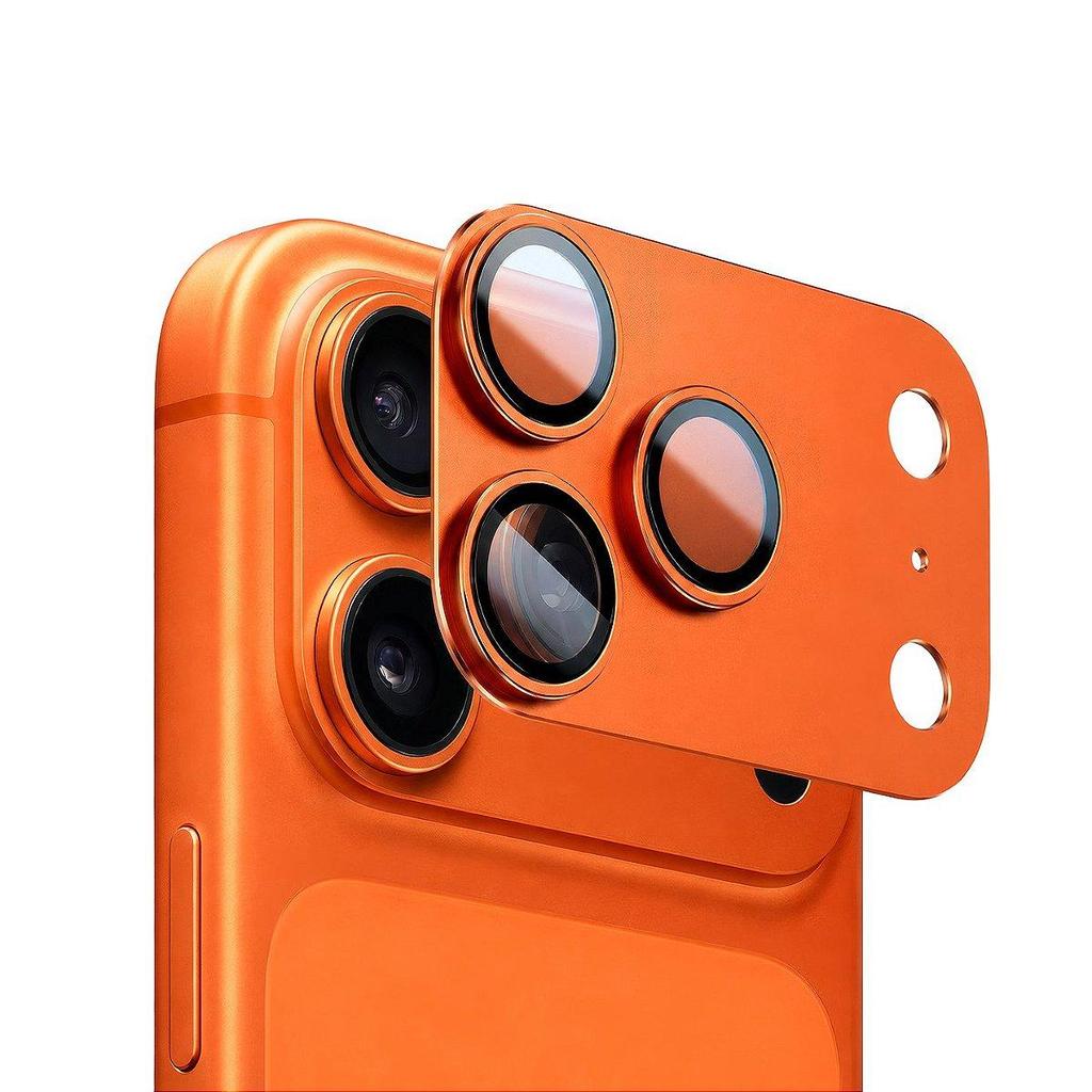 Protetor de Lente para iPhone 17 Pro Max Survivor Laranja com molde