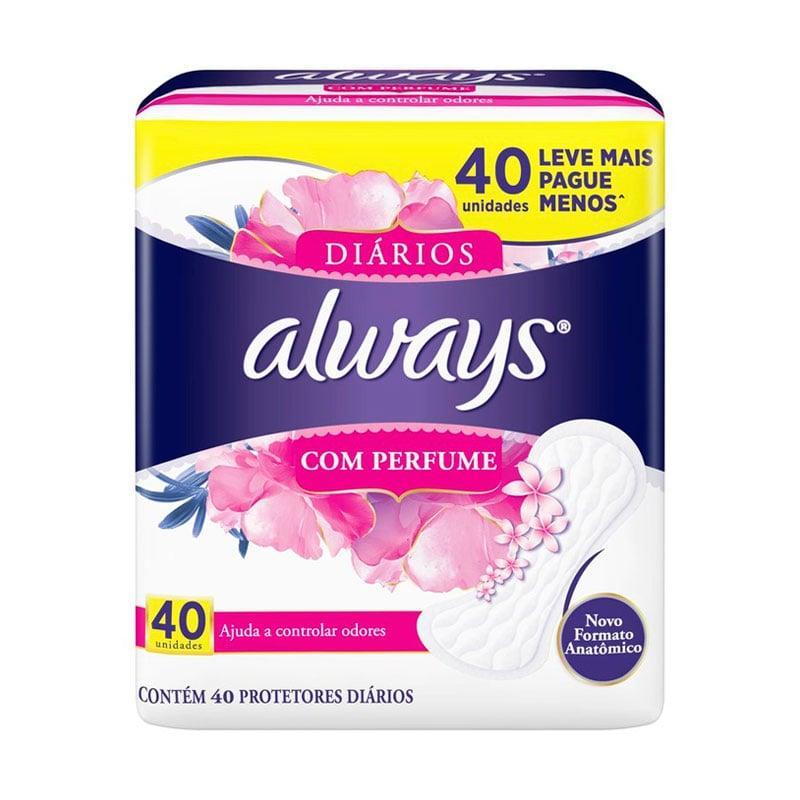 Protetor Diário Always Com Perfume 40 Unidades — Perfumes