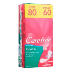 Protetor Diario Carefree Todo Dia Sem Perfume 80 Unidades Leve Mais