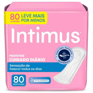 Protetor Diário Intimus Cuidado Diário Sem Abas Sem Perfume Leve 80