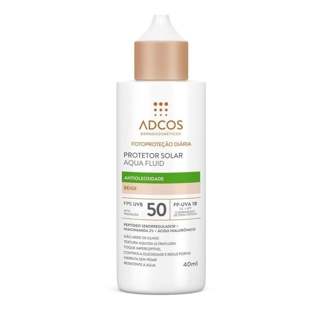 Protetor Solar Adcos Aqua Fluid Antioleosidade Beige 40ml