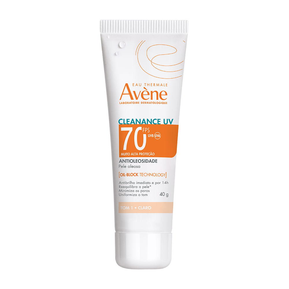 Protetor Solar Avène Cleanance UV Tom 1 Claro 40g — Skincare