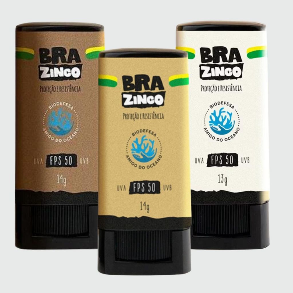Protetor Solar Brazinco Fps 50 UV Bege Médio Bege Escuro Incolor