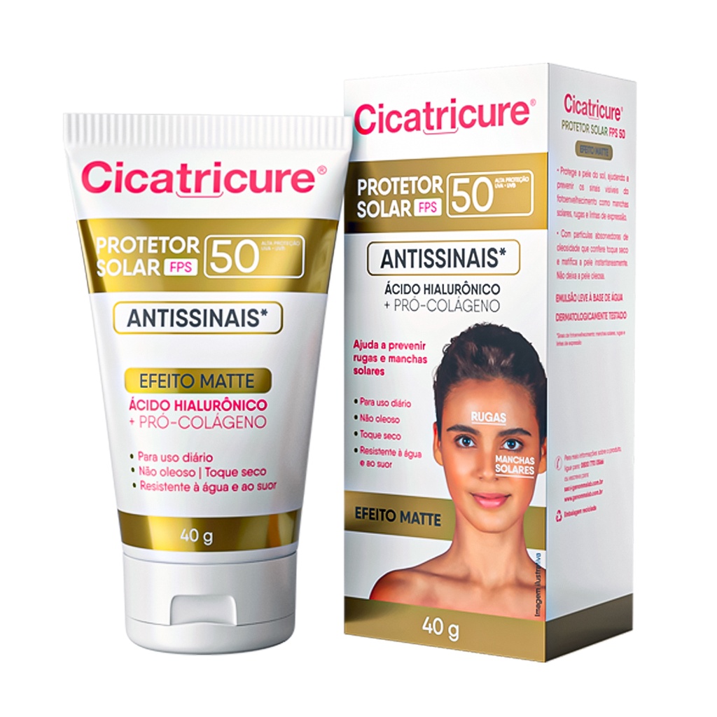 Protetor Solar Cicatricure Ácido Hialurônico Pró Colageno 40g — Skincare