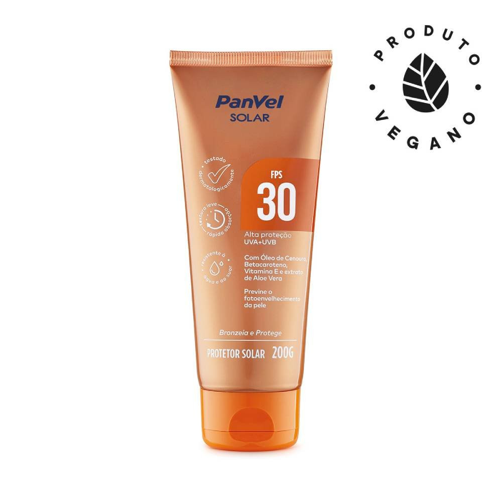 Protetor Solar Com Acelerador De Bronzeado Panvel Fps 30 200g