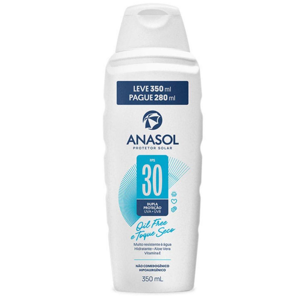 Protetor Solar Corporal Anasol Fps 30 Oil Free Toque Seco 350ml — Skincare