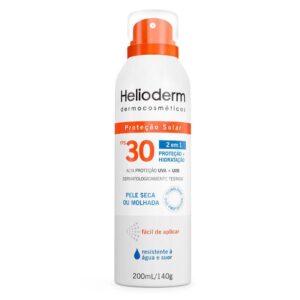 Protetor Solar Corporal Helioderm Aerosol 2 em 1 Proteção Hidratação