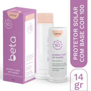 Protetor Solar em Bastão Beta Fps 50 Cor 100 Efeito Matte