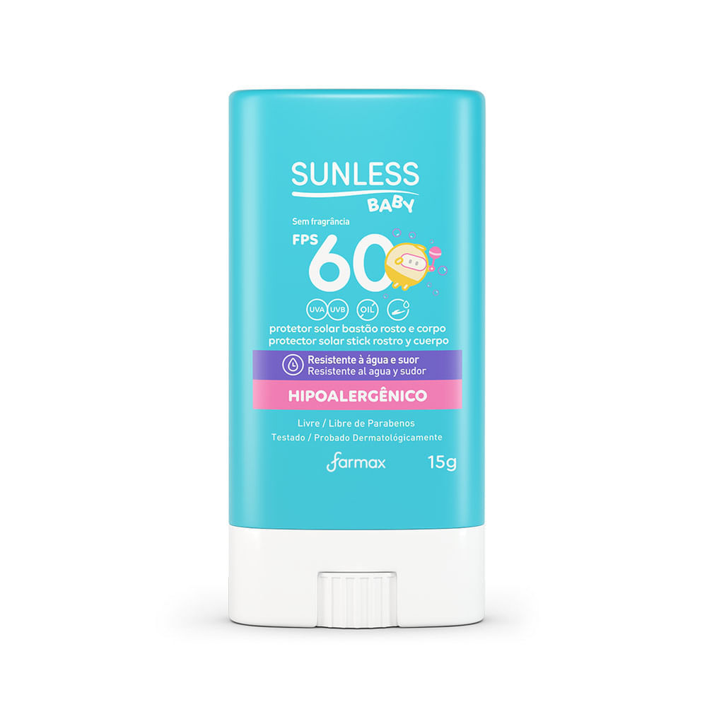 Protetor Solar em Bastão Sunless Baby Fps 60 15g