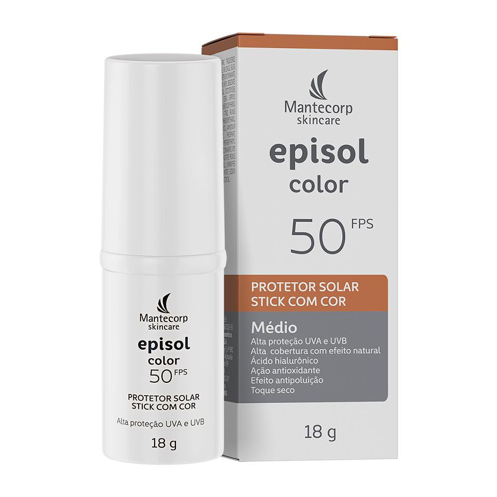 Protetor Solar Episol Color Stick Fps 50 Médio 18g — Skincare